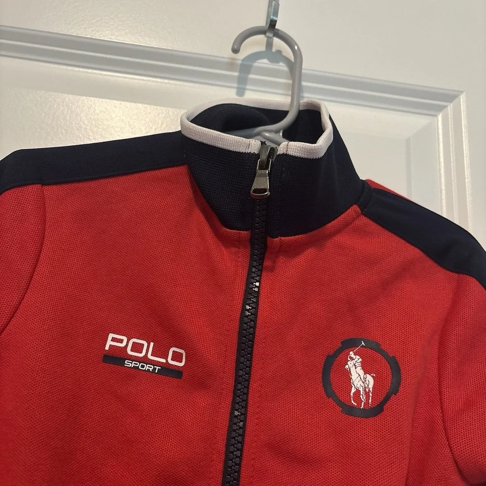 Polo Sport Ralph Lauren Performance Track Jacket Black White Zip‎ Up 2T Toddler